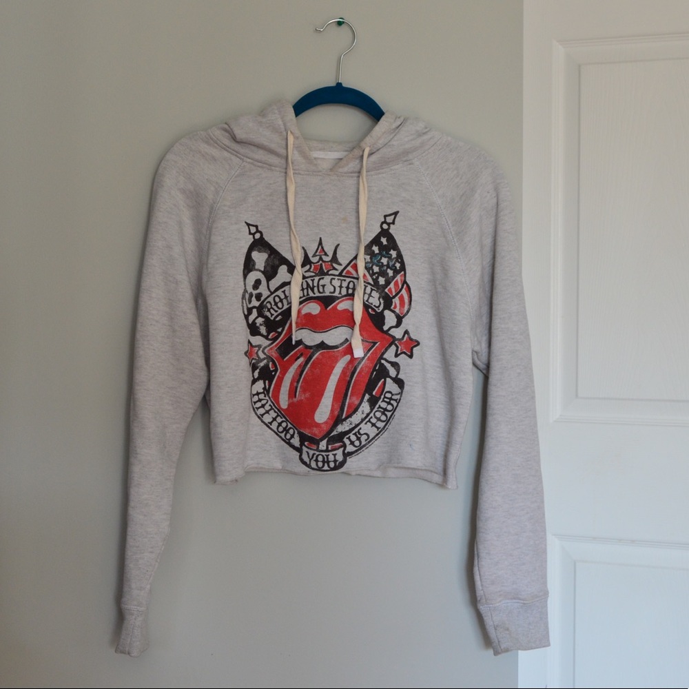 Cropped Rolling Stones Hoodie